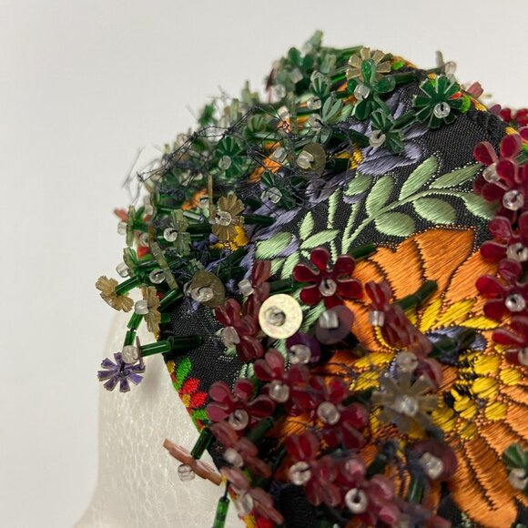 BULLOCK\'S WILTSHIRE Hat Headband Embroidery Silk Flowers Beads main image 9